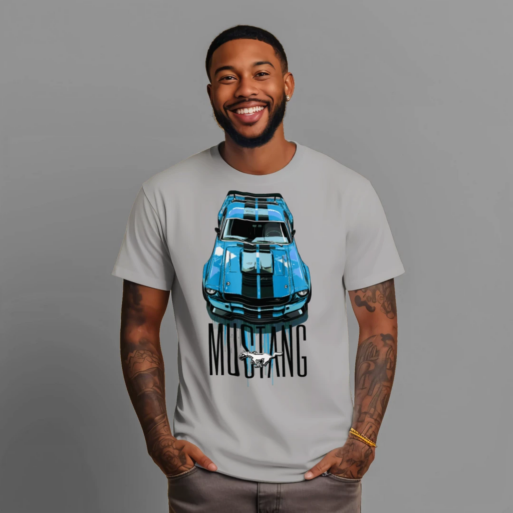 Blue Mustang Graphic T-shirt