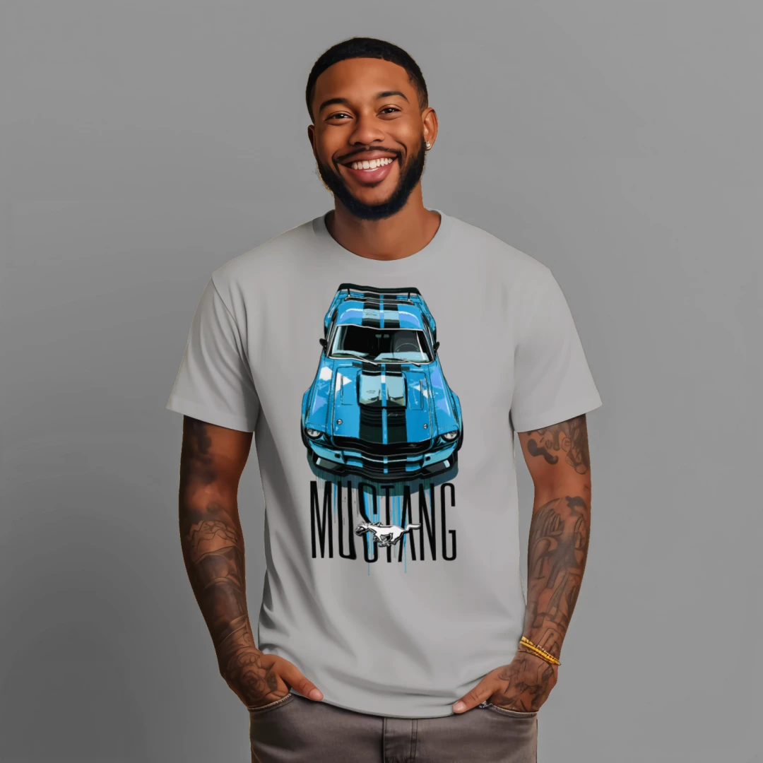 Blue Mustang Graphic T-shirt