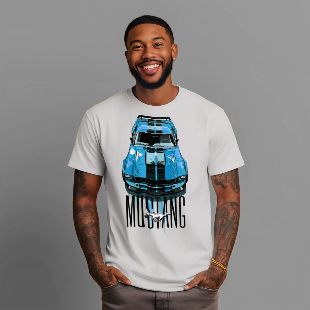 Blue Mustang Graphic T-shirt
