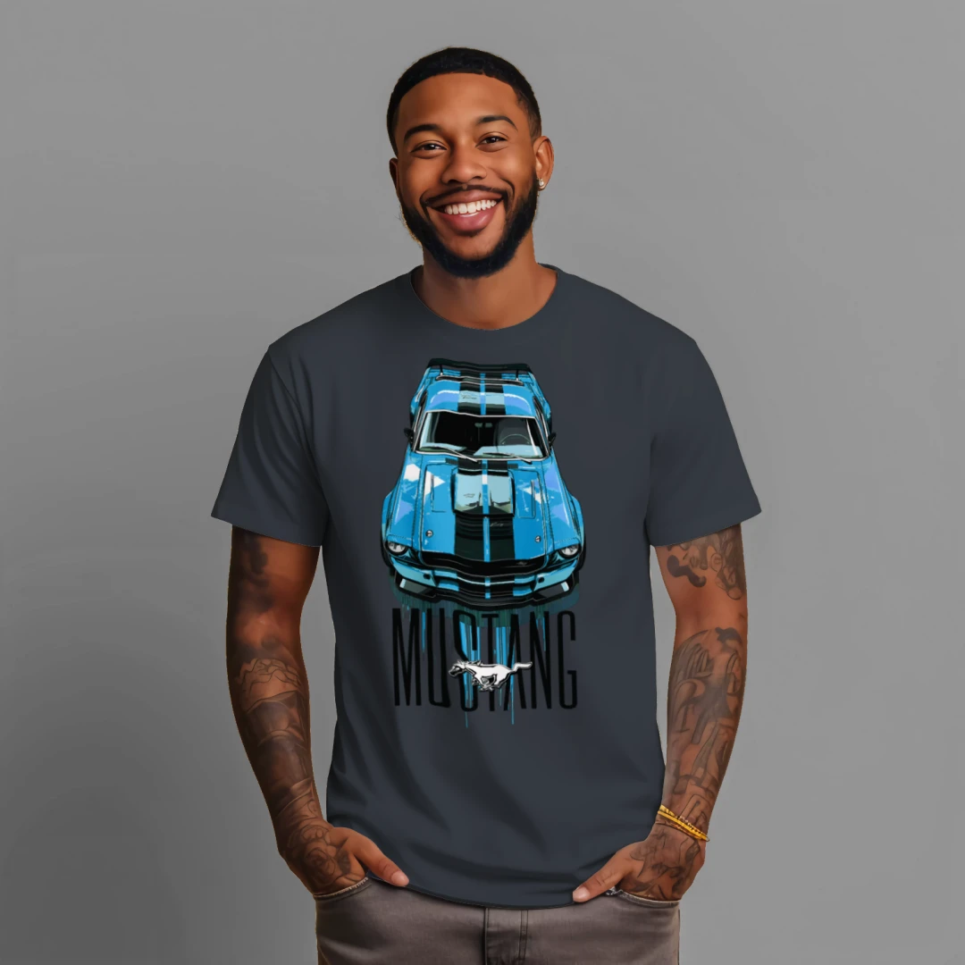 Blue Mustang Graphic T-shirt