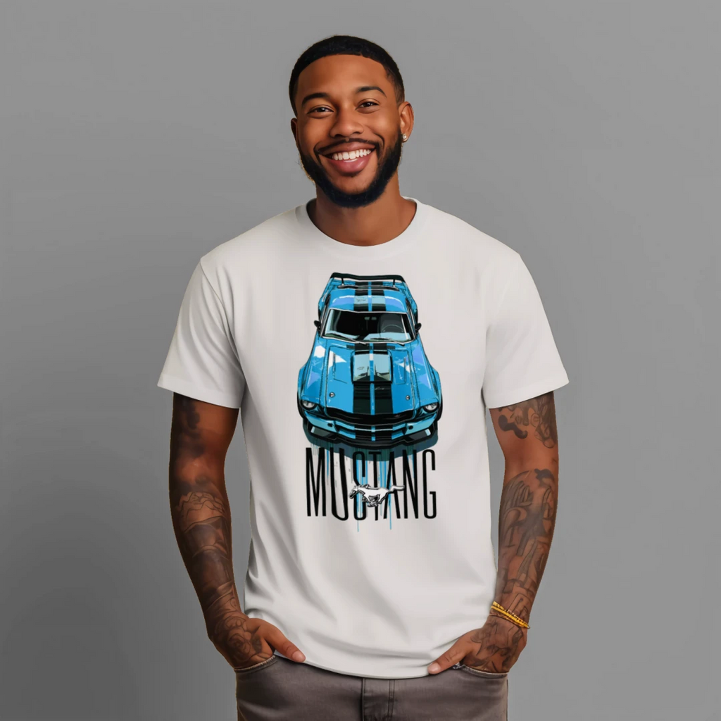 Blue Mustang Graphic T-shirt