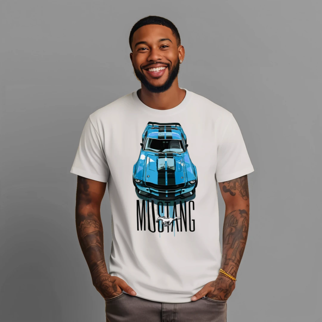 Blue Mustang Graphic T-shirt