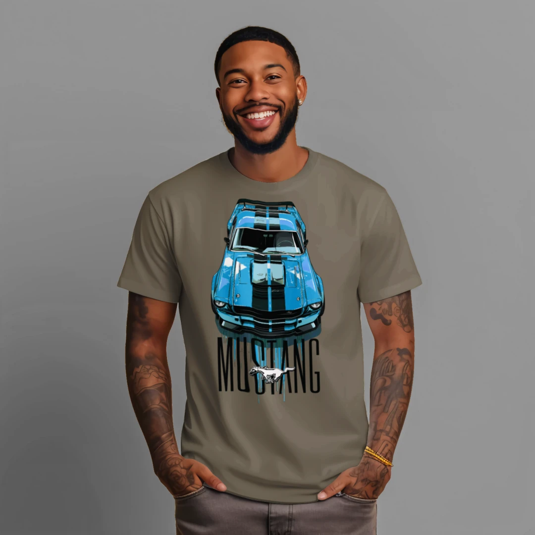 Blue Mustang Graphic T-shirt
