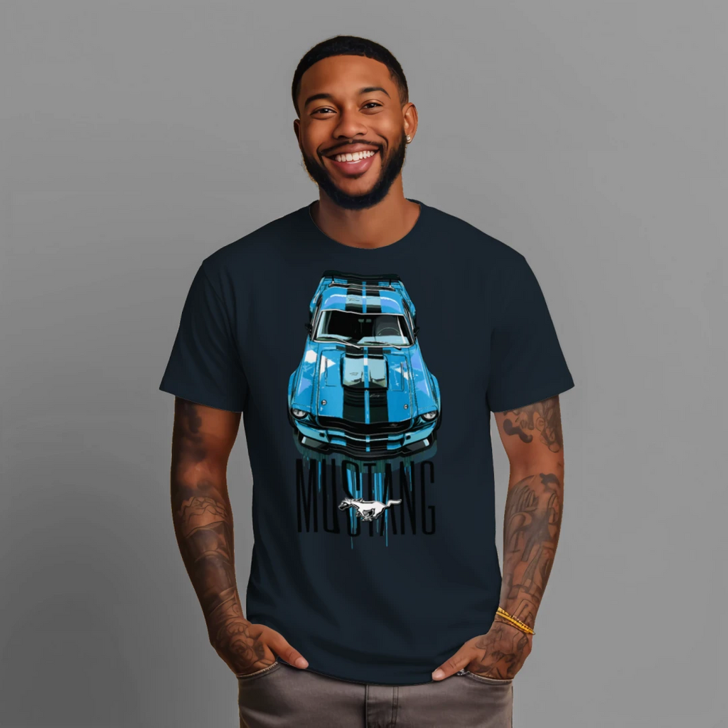 Blue Mustang Graphic T-shirt
