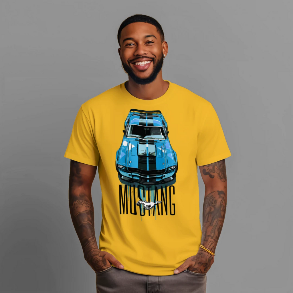 Blue Mustang Graphic T-shirt